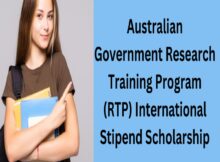 Australia Government Research Training Program (RTP) 2025